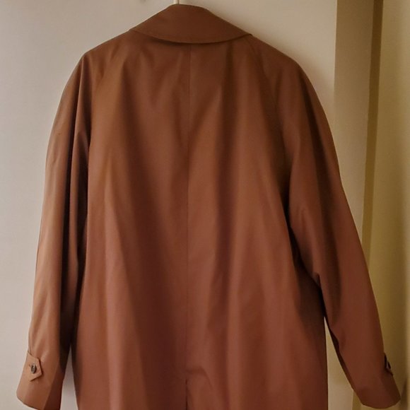 Dupont Zepel Rain/Stain Repeller tan/camel Men's Size 44L liner raincoat #8032 - Picture 3 of 10